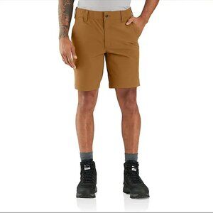 Carhartt Force Relaxed Fit Men's Shorts Size 44 Brown Tan Elastic Waist Zip Fly